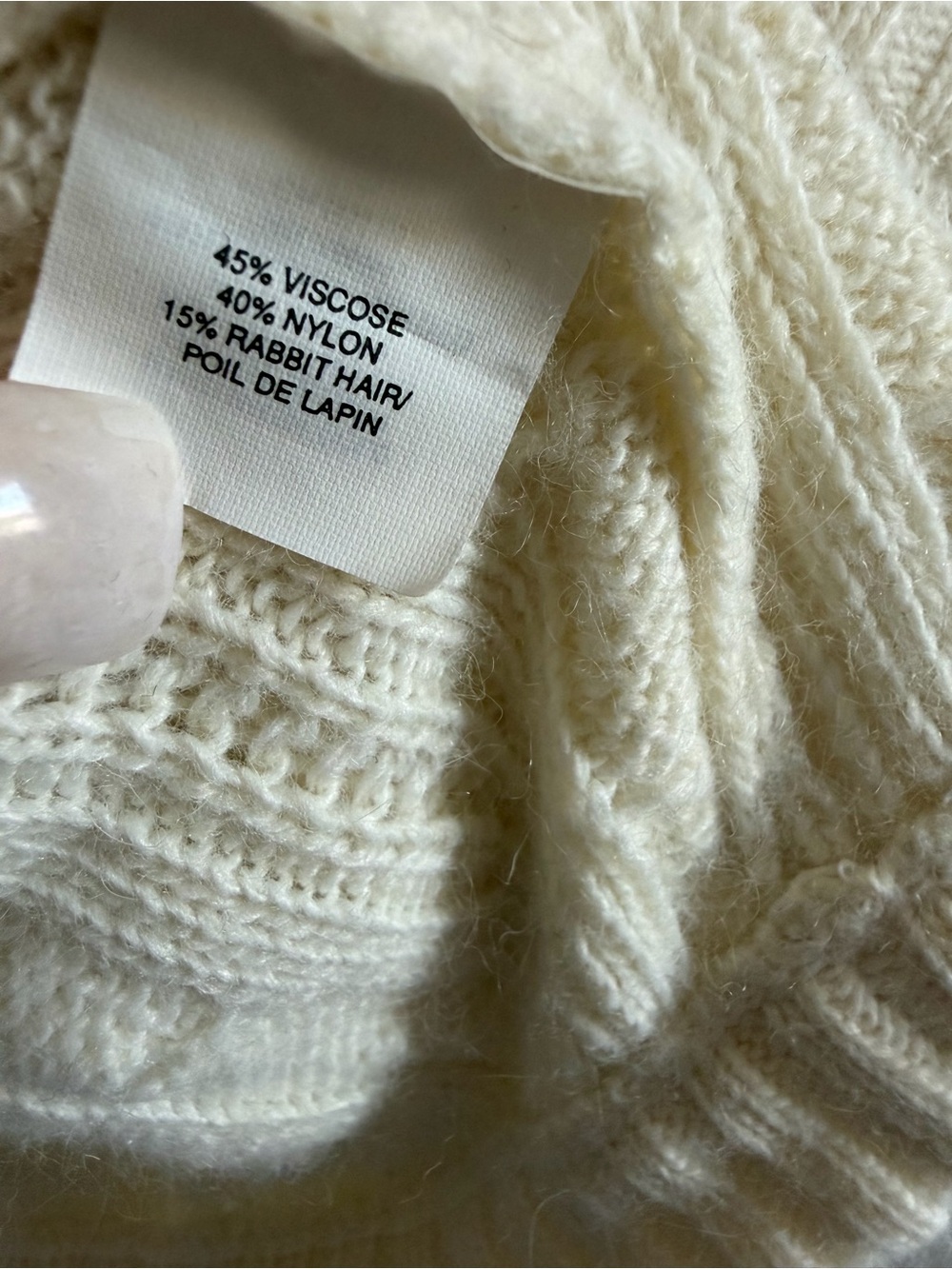 Abercrombie & Fitch Ivory Cable-Knit Buttoned Cardigan - Picture 6 of 8